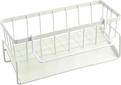 Produktbild von Multifunktionale Küchen Organizer, 2-in-1 Schwammhalter, Weiß, Für Spülmittel, Platzsparend