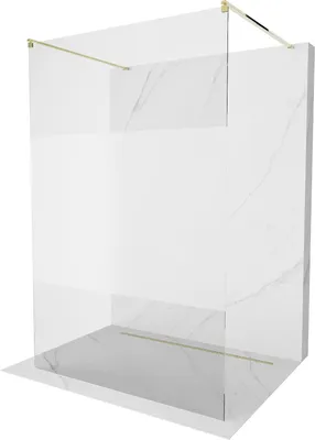 Produktbild von Mexen Kioto freistehende Duschwand 100 x 200 cm, Transparent/Frost 8 mm, Gold - 800-100-002-50-35