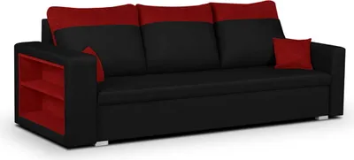 Produktbild von 3-Sitzer-Sofa mit Schlaffunktion PABLO1 - Schwarz/Rot