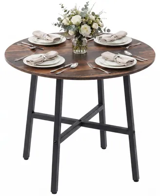 Zdjęcie produktu dla Stół do jadalni Stół kuchenny, duży stół, industrialny design, rustykalny design, Φ80 x 76 cm, brązowy