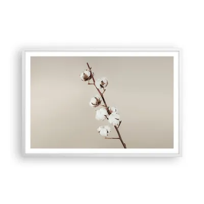 Produktbild von Gerahmtes Poster - Weißer Rahmen - Baumwolle Zweig Boho - 91,5x61 cm - Wand Bild - Wanddeko - Wandbilder - Kunstposter - Wandposter - Bilderrahmen - Bilder - Kunstdruck - P2WAA91x61-4730