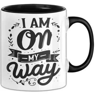 Produktbild von Freundin Tasse Geschenk I Am On My Way Tasse Geschenk Beste Freundin (Schwarz)