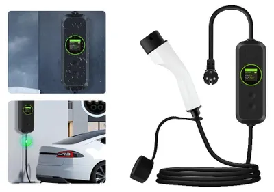 Obrázok produktu pre Nabíjačka pre elektromobily, dĺžka 5 metrov, stupeň krytia IP55, napätie 230 V, voliteľný prúd 8 A – 16 A, kompatibilná s vozidlami typu 2