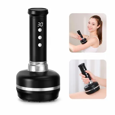 Produktbild von Vakuum-Massagegerät elektrisch, Schröpfmassagegerät mit Wärme & Rotlicht, 30 Stufen, Akku, Gua Sha, für Nacken, Rücken, Beine & Arme