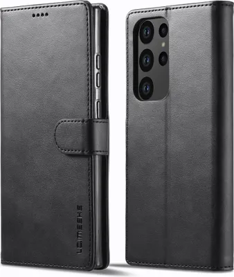 Produktbild von Samsung Galaxy S23 Ultra Hülle - LC.IMEEKE Luxus Klapphülle - Schwarz