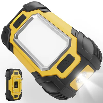 Produktbild von Magnetische Arbeitsleuchte wiederaufladbar 8000mAh – COB LED 8 Lichtmodi IP65 | Taschenlampe mit 2 Magneten & Haken