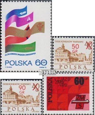 Produktbild von Briefmarken Polen 1972 Mi 2203,2209-2210,2211 (kompl.Ausg.) postfrisch Kongress der Gewerkschaften
