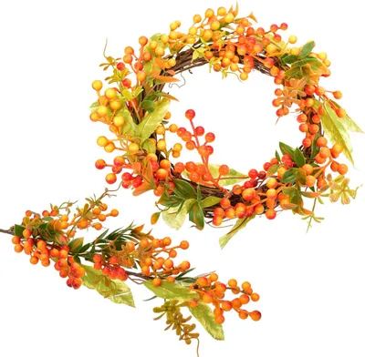 Produktbild von Herbstkranz und Zweig mit Beeren Ø33/52 cm