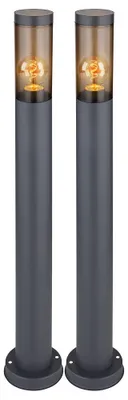 Produktbild von 2er Set Stehleuchte, Edelstahl, rauch, anthrazit, H 80 cm