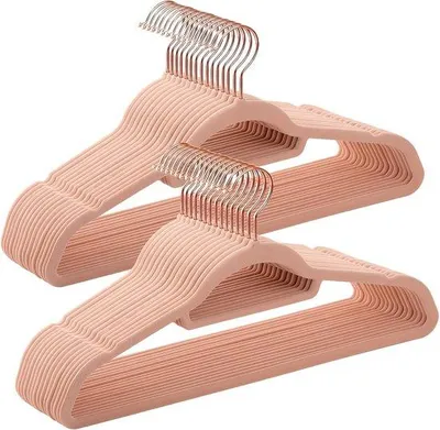 Produktbild von Famanu Kleiderbügel Set – 30 Stück, roségold, platzsparendes Design