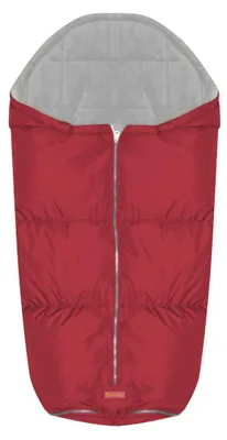 Image de Lorelli Chancelière thermique pour poussette grise imperméable, coupe-vent, fermeture éclair rouge