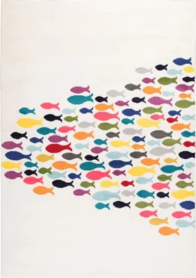 Image de FISHES Tapis tissé pour enfants avec motif animalier