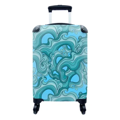 Produktbild von MuchoWow® Koffer Handgepäck Trolley Rollkoffer Kleine Reisekoffer mit 4 Rollen - Meer - Muster - Marmor - Cabin Size < 55x40x23 cm & 55x40x20 cm - Fotokoffer - Kabinenkoffer - Boardgepäck - Reise-Box - Reisekoffer - Reisegepäck - Koffer mit Bild - Trolley für Kinder