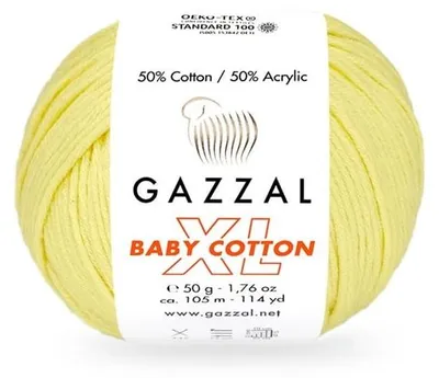 Produktbild von Gazzal Baby Baumwolle XL 3413 Wolle Strickwolle Häkelwolle 50 g 105 m Hellgelb