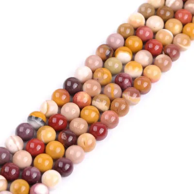 Immagine prodotto di Collana di perle in pietra mookait, giada, 8 mm, lunghezza 15 pollici, per la creazione di gioielli