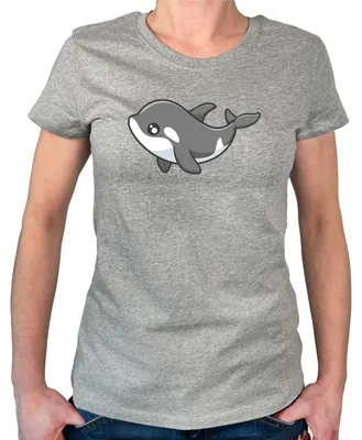 Produktbild von Huuraa Damen T-Shirt Orka Killerwal XS Sport Grey Bio Baumwolle Fairtrade Damenshirt Geschenkidee