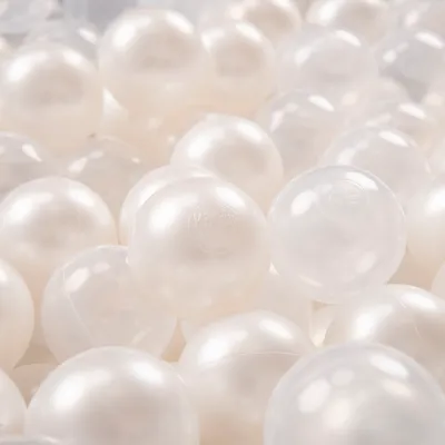 Zdjęcie produktu dla ZK6-10-500 KiddyMoon Plastikowe piłeczki 6cm perła-transparent 500/6cm Zabawka zestaw kulek