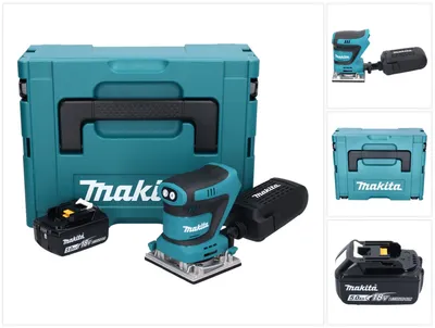 Produktbild von Makita DBO 482 T1J Akku Schwingschleifer 18 V 112 x 102 mm + 1x Akku 5,0 Ah + Makpac - ohne Ladegerät