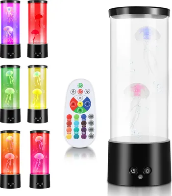 Obrázok produktu pre Jopassy LED medúza Nočné svetlá Lava lampa RGB náladová lampa 3 úrovne jasu Umelé