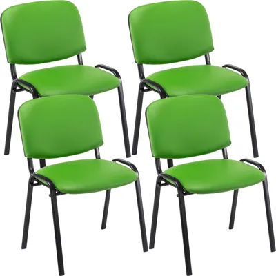 Obrázek produktu pro 4x Stohovatelná konferenční židle Ken koženka - Zelená