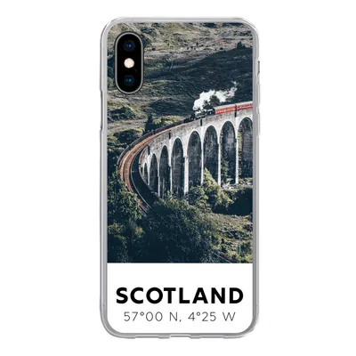 Produktbild von MuchoWow® Handyhülle Schutzhülle Hülle für iPhone X Schottland - Zug - Sommer - Eisenbahn Silikon Softcase Handy Hülle - Handyhülle
