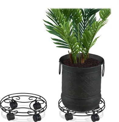Produktbild von relaxdays Pflanzenroller rund 2er Set