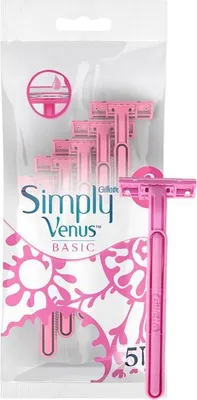 Produktbild von Gillette Simply Venus 2 Basic Einwegrasierer, 5 Stück