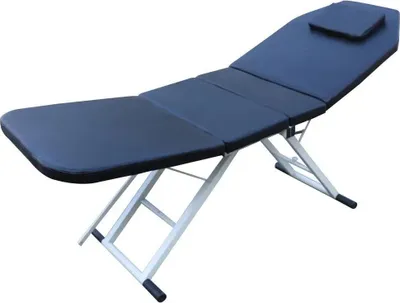 Immagine prodotto di lettino da massaggio a 3 pezzi, tavolo da trattamento portatile con struttura in alluminio, grigio chiaro per saloni, spa e tatuaggi