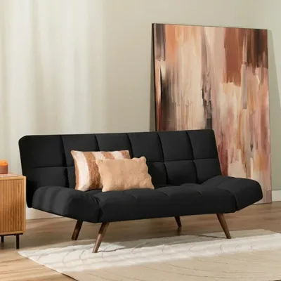 Produktbild von Bronx71 Schlafsofa 1,5-Sitzer Timo Samt schwarz
