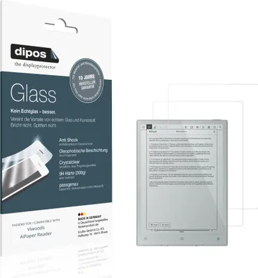 Immagine prodotto di 2x Pellicola Protettiva per Viwoods AiPaper Reader Protezione Vetro Flessibile 9H dipos
