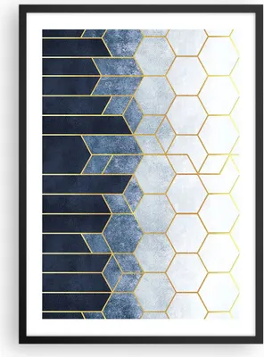 Produktbild von Gerahmtes Poster - Schwarzer Rahmen - Abstraktion Figuren Geometrisch - 50x70 cm - Wand Bild - Wanddeko - Wandbilder - Kunstposter - Wandposter - Bilderrahmen - Bilder - Kunstdruck - P2BPA50x70-5135