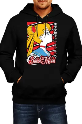 Produktbild von Herren Kapuzenpullover Japan Anime Manga Comics Sailor Anime Manga Moon 01, Man M / Schwarz
