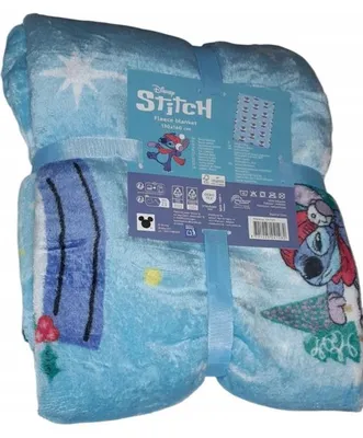 Produktbild von Unyqoos® Lilo & Stitch Fleece-Plaid (Fleece-Decke) 130x160 cm – kuschelig warm & flauschig, Motiv für Fans