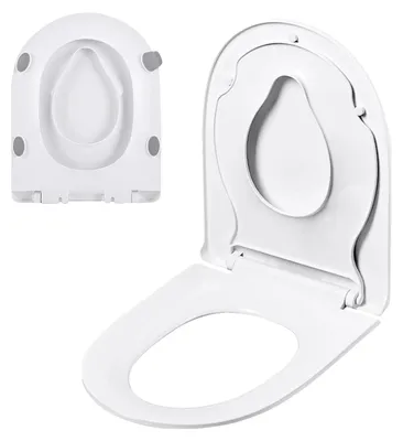 Image de Siège de toilettes, siège enfant intégré, système de fixation rapide, BLANC