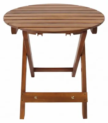 Produktbild von Gartentisch rund Ø 46 x 45 cm – Akazie Massivholz – klappbar, geölt, KI-generiertes Bild