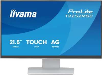 Obrázek produktu pro iiyama ProLite T2252MSC-W2AG, 54,6 cm (21.5"), 1920 x 1080 px, Full HD, LCD, 5 ms, Bílá