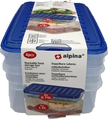 Produktbild von Stapelbare Lebensmittelbehälter 4 pcs