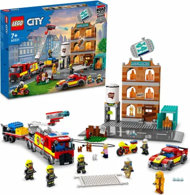 Produktbild von LEGO 60321 City Feuerwehreinsatz mit Löschtruppe, Feuerwehr-Spielzeug mit Feuerwehrauto und Minifiguren für Jungen und Mädchen ab 7 Jahren