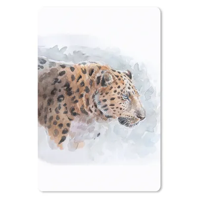 Produktbild von MuchoWow® Mauspad Mousepad Leopard - Aquarell - Tiere 40x60 cm - Mousepads - Maus Mat - Pad - Mausunterlage - Schreibtisch Accesoire