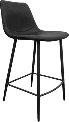 Produktbild von Design Tresenhocker Lino 2 KM Gestell schwarz  Kunstleder dunkelgrau