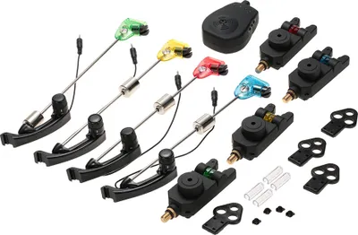 Produktbild von Lixada Wireless-Angeln Bissanzeiger Set-Digital-Fischerei Alarm Kit 1 Empf?nger Plus 4 Alarme fš¹r Karpfenangeln mit 4pcs Karpfenangeln Swinger Illuminated LED Swinger Mit Einem Rei?verschluss Box Angeltaue