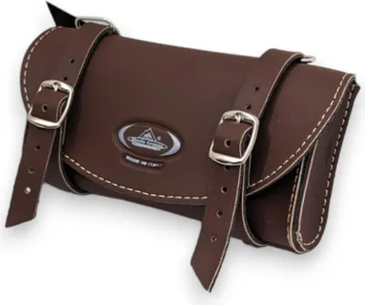Produktbild von SMG Retro Sattel-Tasche Kunstleder Vintage Fahrrad-Satteltasche Dunkelbraun