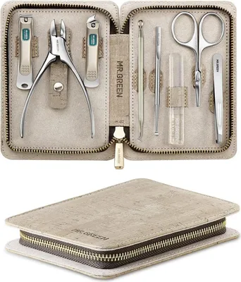 Productafbeelding van Nagelknipper Cadeauset, roestvrij staal, manicure- en pedicure set, verzorgingskit, lederen tas