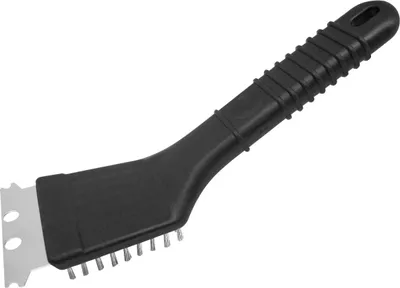 Produktbild von Fackelmann Grillreiniger BBQ, Grillbürste aus Edelstahl/Messing, Grillschaber für Verkustungen (Farbe: Schwarz)