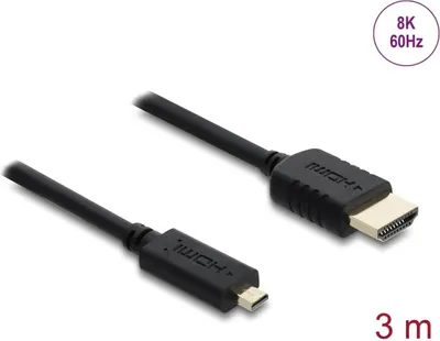Produktbild von Delock Koaxiales High Speed HDMI Kabel HDMI Stecker zu Micro HDMI Stecker 8K 60