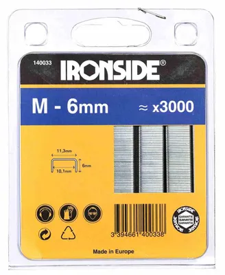 Image de Agrafes IRONSIDE 6mm type M Contenu : 3000 pièces