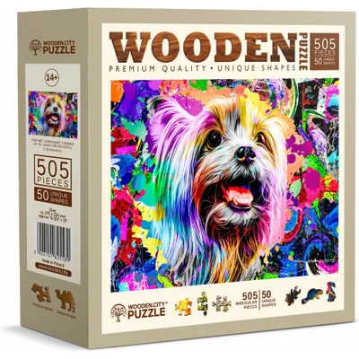 Produktbild von WOODEN CITY Holzpuzzle Pop Art Yorkshire Terrier 505 Teile