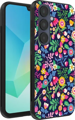 Produktbild von Smartphonica Handytasche Geeignet für Samsung Galaxy A16 mit Blumendruck - TPU Rückseite Abdeckung Fall Blumendesign