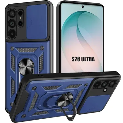 Image de Coque pour Samsung Galaxy S26 Ultra, Antichoc Renforcée avec Cache Caméra Anti-Rayure - Bleu Marine