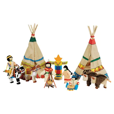 Image de goki 51911 Poupées à plier Camp indien, multicolore (1 set)